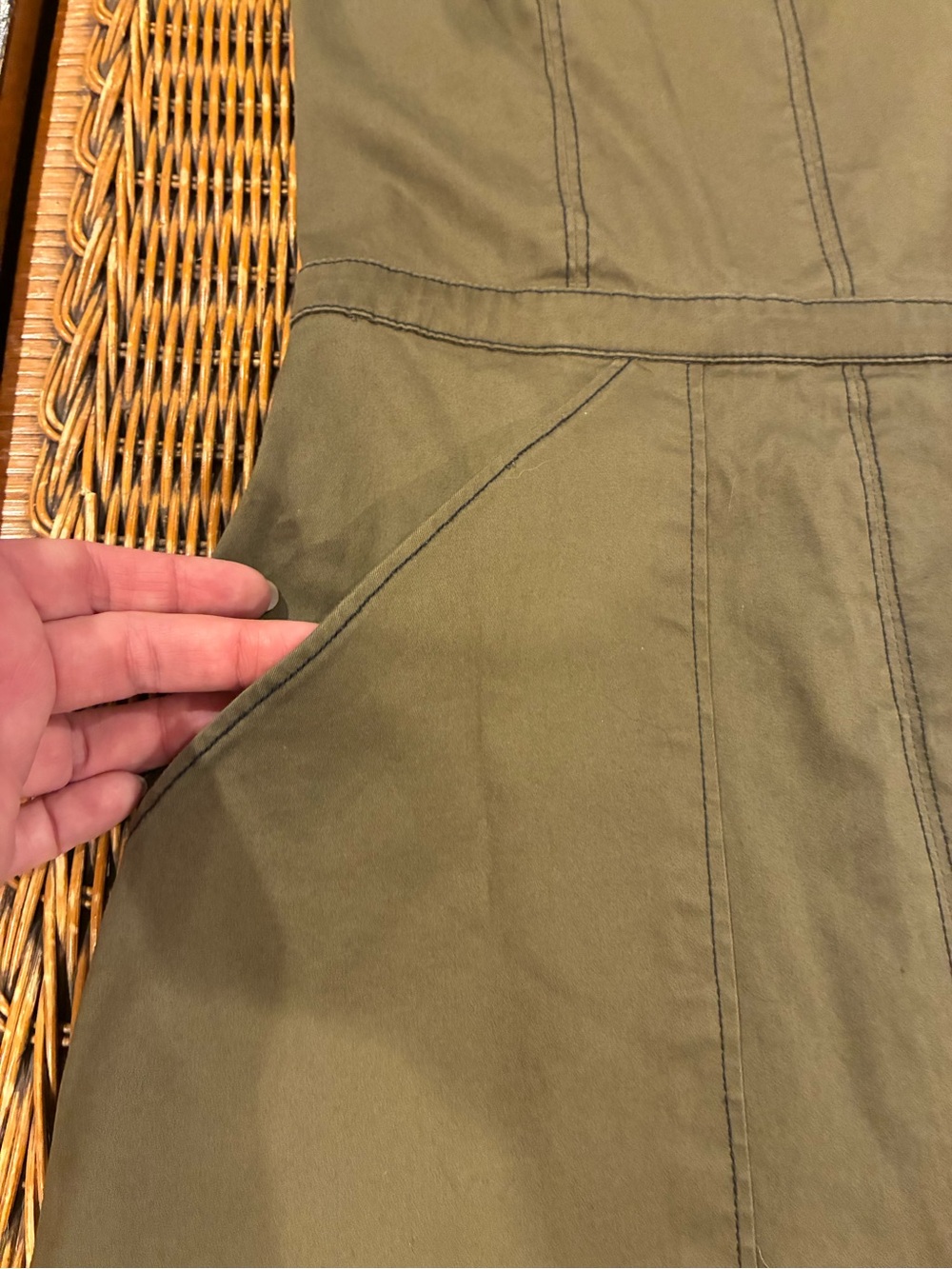 Urban Outfitters Strapless Olive Green A-Line Dress - Picture 3 of 7